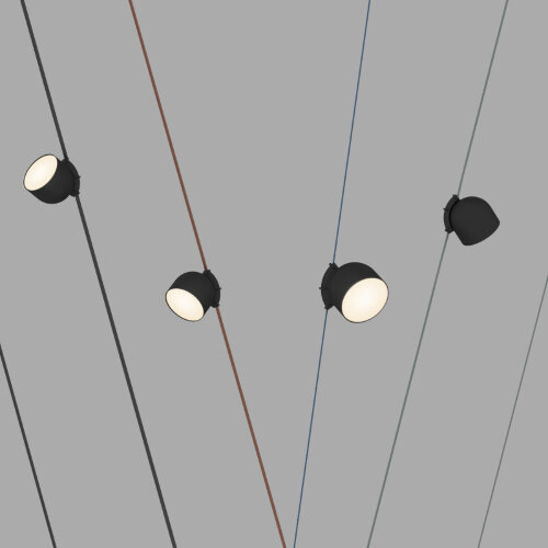 DK5543-BK Поворотный светильник для трека-ремня Belty, серия Spot, со светодиодом, D100*H107мм, 48V DC, 12W, RA90, 120°, 3000K, IP20, черный, алюминий. Фото 3