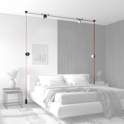 DK5543-BK Поворотный светильник для трека-ремня Belty, серия Spot, со светодиодом, D100*H107мм, 48V DC, 12W, RA90, 120°, 3000K, IP20, черный, алюминий. Фото 8