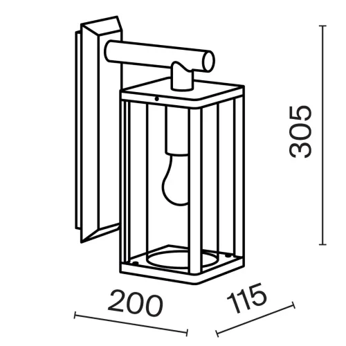 Настенный светильник (бра) Cell E27x1 15Вт IP 65 (Графит) - фото 2