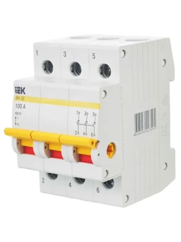 Выключатель нагрузки (мини-рубильник) 3п 100А ВН-32 KARAT IEK MNV10-3-100 - фото 8