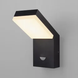 Уличный настенный светильник с датчиком движения Sensor 3000K IP54 1541 TECHNO LED черный (072087)