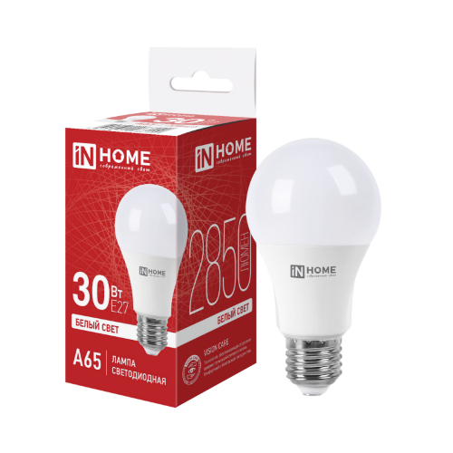 Лампа светодиодная LED-A65-VC 30Вт 230В Е27 4000К 2850Лм IN HOME - Фото