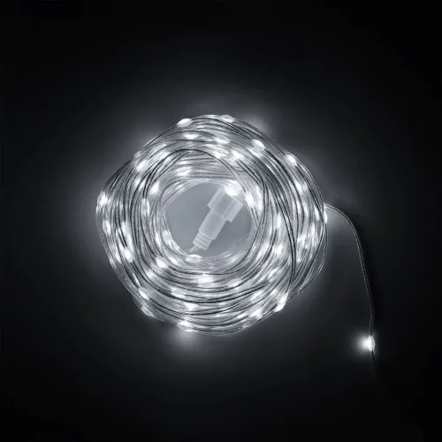 Гирлянда Роса Про 20м Белая 24В, 200 LED, Провод Прозрачный ПВХ, IP65. Фото 1.