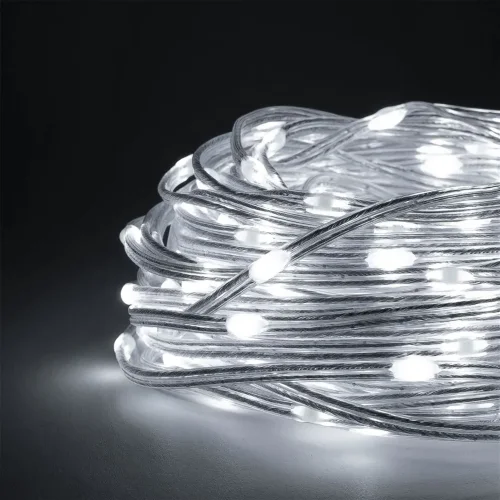 Гирлянда Роса Про 20м Белая 24В, 200 LED, Провод Прозрачный ПВХ, IP65. Фото 2.