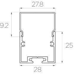 Профиль накладной алюминиевый LC-LP-2528-2 Anod