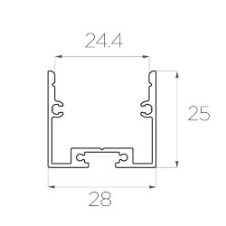 Профиль накладной алюминиевый LC-LP-2528-2 Anod