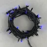 Гирлянда Нить 10м Синяя с Мерцанием Каждого Диода 220В, 75 LED, Провод Черный Каучук, IP65. Фото 1.