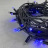 Гирлянда Нить 10м Синяя с Мерцанием Каждого Диода 220В, 75 LED, Провод Черный Каучук, IP65. Фото 2.