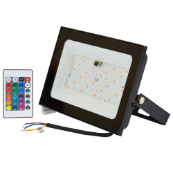 ULF-F60-50W-RGB IP65 200-240В BLACK N1 Прожектор светодиодный, Мультиколор, Пульт ДУ в-к, Корпус черный, TM Uniel