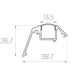 Профиль накладной алюминиевый LC-LP-1941-2 Anod