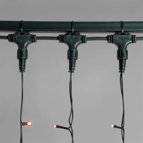 Гирлянда Занавес 2 x 2 м Красный 220В, 400 LED, Провод Черный ПВХ, IP54. Фото 3.