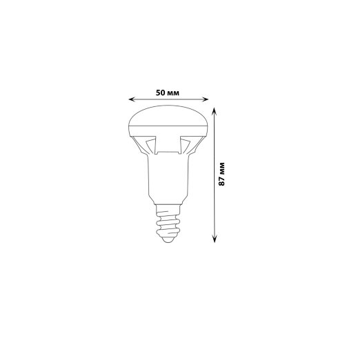 LED-R50 7W-3000K-E14-FR-DIM PLP01WH Лампа светодиодная, диммируемая, Форма Рефлектор, матовая, Серия Яркая, Теплый белый свет 3000K. - фото 3