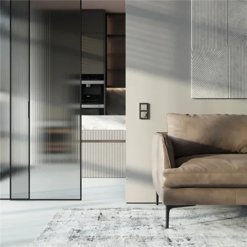 Выключатель двухклавишный проходной с подсветкой (дымчатый) W1222104 - фото 4