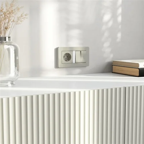 Выключатель двухклавишный проходной с подсветкой (дымчатый) W1222104 - фото 5