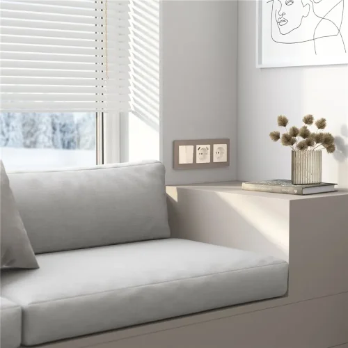 Накладка для розетки USB (айвори акрил) W1179543 - фото 3