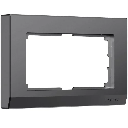 Рамка из поликарбоната для двойной розетки Stark графит матовый W0081864 - фото
