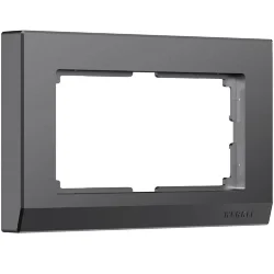 Рамка из поликарбоната для двойной розетки Stark графит матовый W0081864
