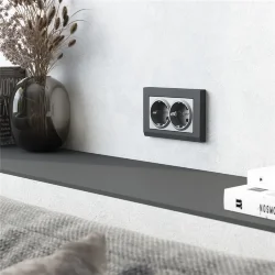 Рамка из поликарбоната для двойной розетки Stark графит матовый W0081864