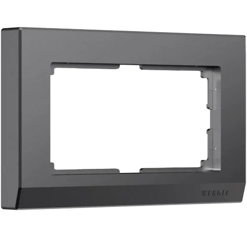 Рамка из поликарбоната для двойной розетки Stark графит матовый W0081864 - фото