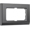 Рамка из поликарбоната для двойной розетки Stark графит матовый W0081864 - фото