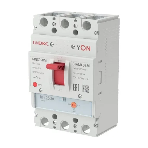 Выключатель автоматический в литом корпусе YON YON MGS250 3P 200-250А 36кА YON MGS250N-3TAMF0250 - фото