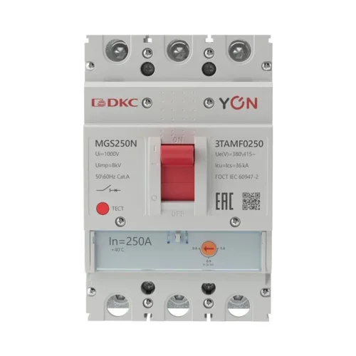 Выключатель автоматический в литом корпусе YON YON MGS250 3P 200-250А 36кА YON MGS250N-3TAMF0250 - фото 2