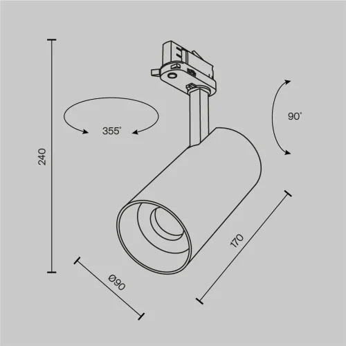 Трековый светильник Focus Led Trinity 2700-5000K 40Вт 36° (Белый) - фото 7