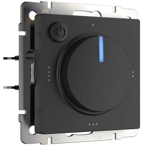 Терморегулятор электромеханический для теплого пола (черный матовый) W1151108 - фото