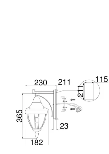 Настенный светильник (бра) Rivoli E27х1 60Вт IP 44 (Черный) - фото 10