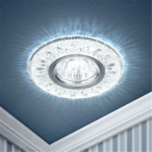 Светильник точечный DK LD9 SL/WH MR16 декор со светодиод. подсветкой прозр. ЭРА Б0028080 - фото