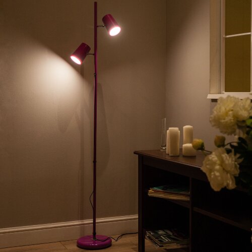 ULM-T600 2х6W-4500K-DIM RED Торшер напольный светодиодный, 2х6W, Сенсорный выключатель, Диммер, Красный - фото 15