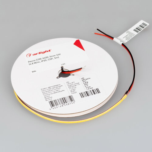Светодиодная лента СОВ-Х400-3mm 24V Day4000 (4.8 W/m, IP20, CSP, 5m) (Arlight) 039734 - фото 2