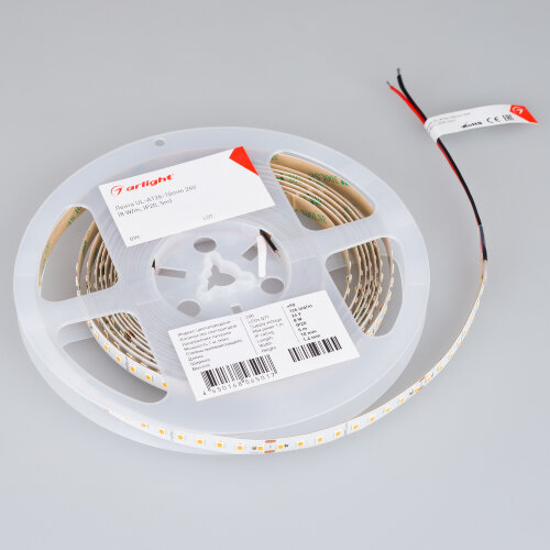Светодиодная лента UL-A126-10mm 24V Warm3000 (8 W/m, IP20, 5m) (Arlight, высок.эфф.165 лм/Вт) - фото 2