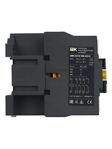 Контактор КМИ-22510 25А 24В/АС3 1НО KARAT IEK KKM21-025-024-10 - фото 5