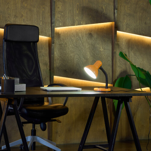 TLI-225 ORANGE E27 Светильник настольный, Цоколь Е27, Механический выключатель, Оранжевый. - фото 4