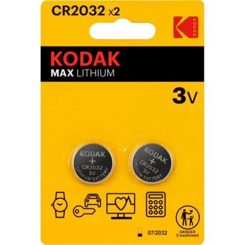 Элемент питания литиевый CR2032 MAX Lithium (блист.2шт) KODAK Б0037004 - фото