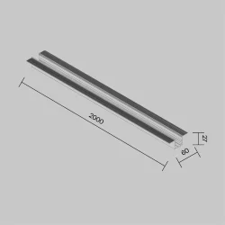 Профиль 2м Exility IP встраиваемый черный (Черный) O-TR002BF-P-B2M