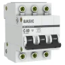 Выключатель автоматический модульный 3п C 40А 4.5кА ВА 47-29 Basic EKF mcb4729-3-40C - фото