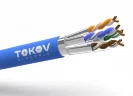 Кабель витая пара S/FTP 4х2х23AWG(0.57мм) кат.6A нг(А)-HF (LSZH) indoor Fluke Tested 305м (м) PRO TOKOV ELECTRIC TKP-C08-SF-42-6A-305-LSZH - фото