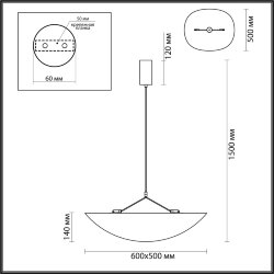 Подвесной «ODEON LIGHT» 7067/30L, серия: SILK - Переключатель цветовой температуры
