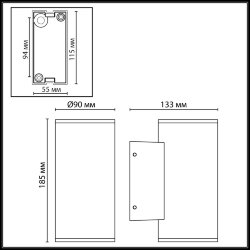 Уличный фасадный светильник «ODEON LIGHT» 7142/24WL, серия: LONG (крепление на планке)