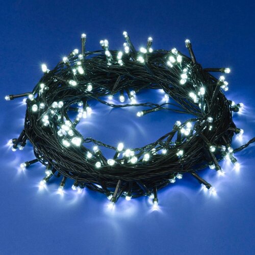 ULD-S2000-200-DGA WHITE IP20 Гирлянда светодиодная, 20м, 200 светодиодов, Белый свет, Провод зеленый - фото 1