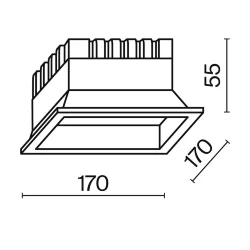 Встраиваемый светильник Okno 3000K 1x24Вт 100° (Белый)
