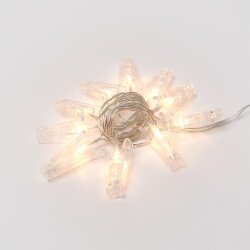 ULD-S0200-010-STB-2AA WARM WHITE IP20 CLIPS Гирлянда светодиодная на батарейках 2AA не в-к, Прищепки, 2м, 10 светодиодов, Теплый белый свет, Провод прозрачный.