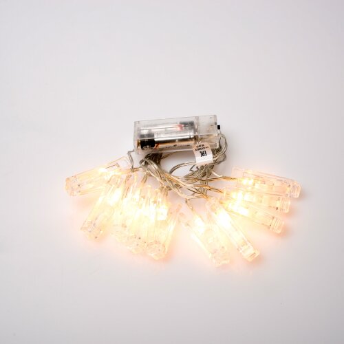 ULD-S0200-010-STB-2AA WARM WHITE IP20 CLIPS Гирлянда светодиодная на батарейках 2AA не в-к, Прищепки, 2м, 10 светодиодов, Теплый белый свет, Провод прозрачный. - фото 3