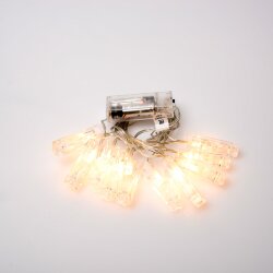 ULD-S0200-010-STB-2AA WARM WHITE IP20 CLIPS Гирлянда светодиодная на батарейках 2AA не в-к, Прищепки, 2м, 10 светодиодов, Теплый белый свет, Провод прозрачный.