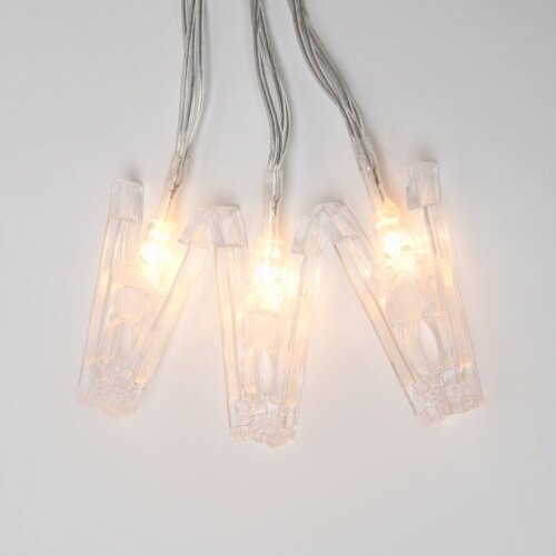 ULD-S0200-010-STB-2AA WARM WHITE IP20 CLIPS Гирлянда светодиодная на батарейках 2AA не в-к, Прищепки, 2м, 10 светодиодов, Теплый белый свет, Провод прозрачный. - фото 4
