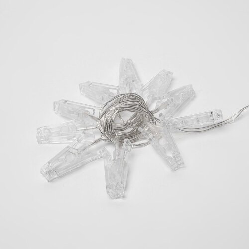 ULD-S0200-010-STB-2AA WARM WHITE IP20 CLIPS Гирлянда светодиодная на батарейках 2AA не в-к, Прищепки, 2м, 10 светодиодов, Теплый белый свет, Провод прозрачный. - фото 5