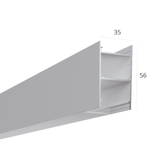 Алюминиевый LED профиль LINE 3556 ral9003 LT70 (с экраном) — 3000мм - фото 1