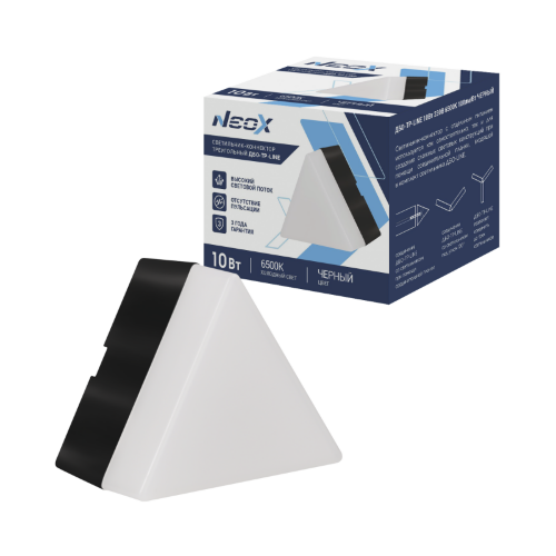 Светильник-коннектор треугольный ДБО-ТР-LINE 10Вт 230В 6500К черный NEOX - Фото